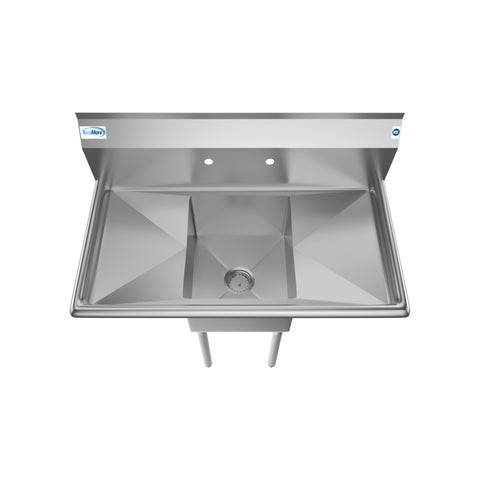38 in. One Compartment Stainless Steel Commercial Sink with Drainboards, Bowl Size 14"x 16"x 11" SA141611-12B3.