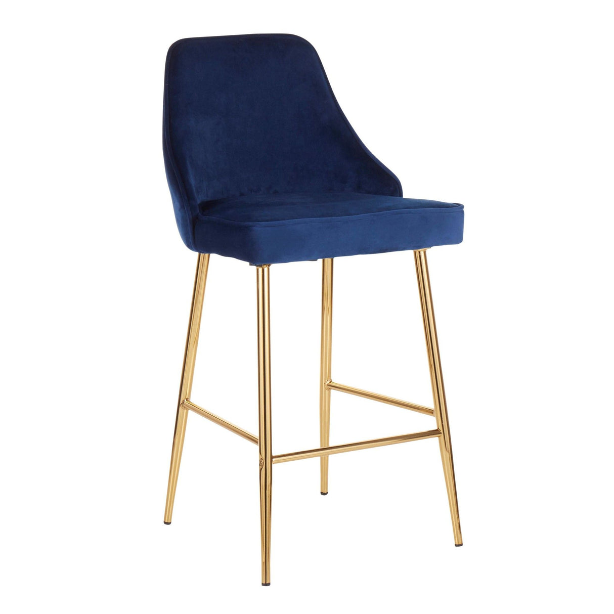 Marcel - Counter Stool With Gold Metal Frame (Set of 2)