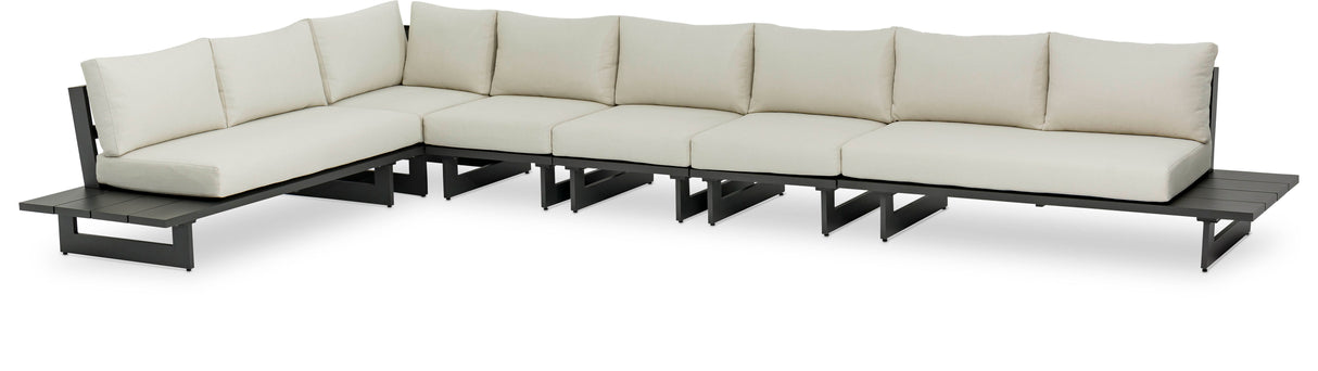 Maldives - 6 Piece Water Resistant Outdoor Patio Modular Sectional With Gray Base