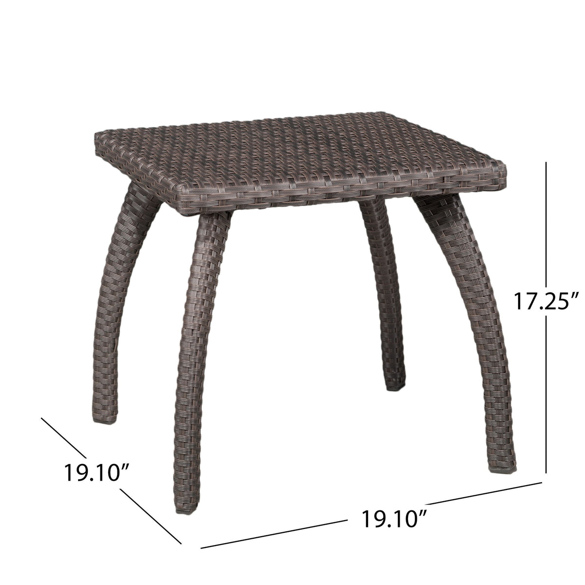 Luminant - Outdoor Side Table With Iron Frame - Brown