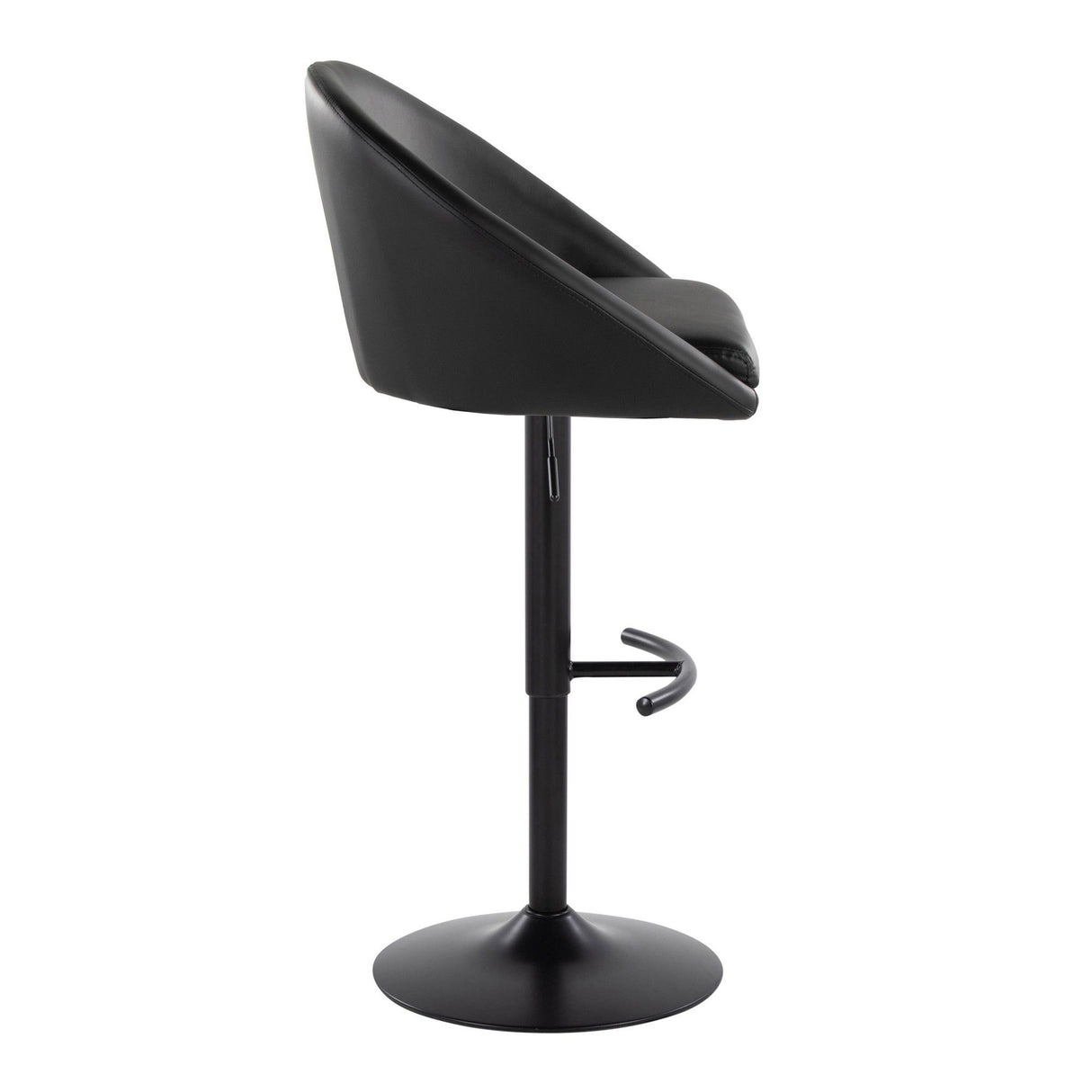 Matisse - Highback Adjustable Barstool With Rounded T Footrest (Set of 2) - Black Metal