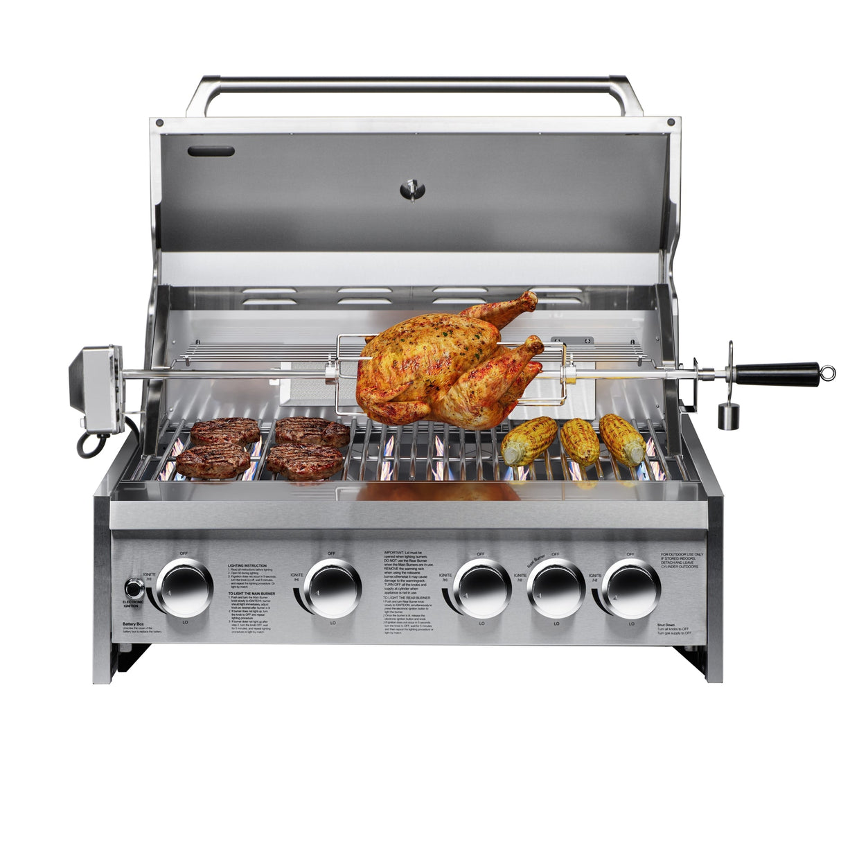 30 in. Built-in Liquid Propane BBQ Grill for Outdoor Kitchen in Stainless-Steel (KM-OKS-BQ30)