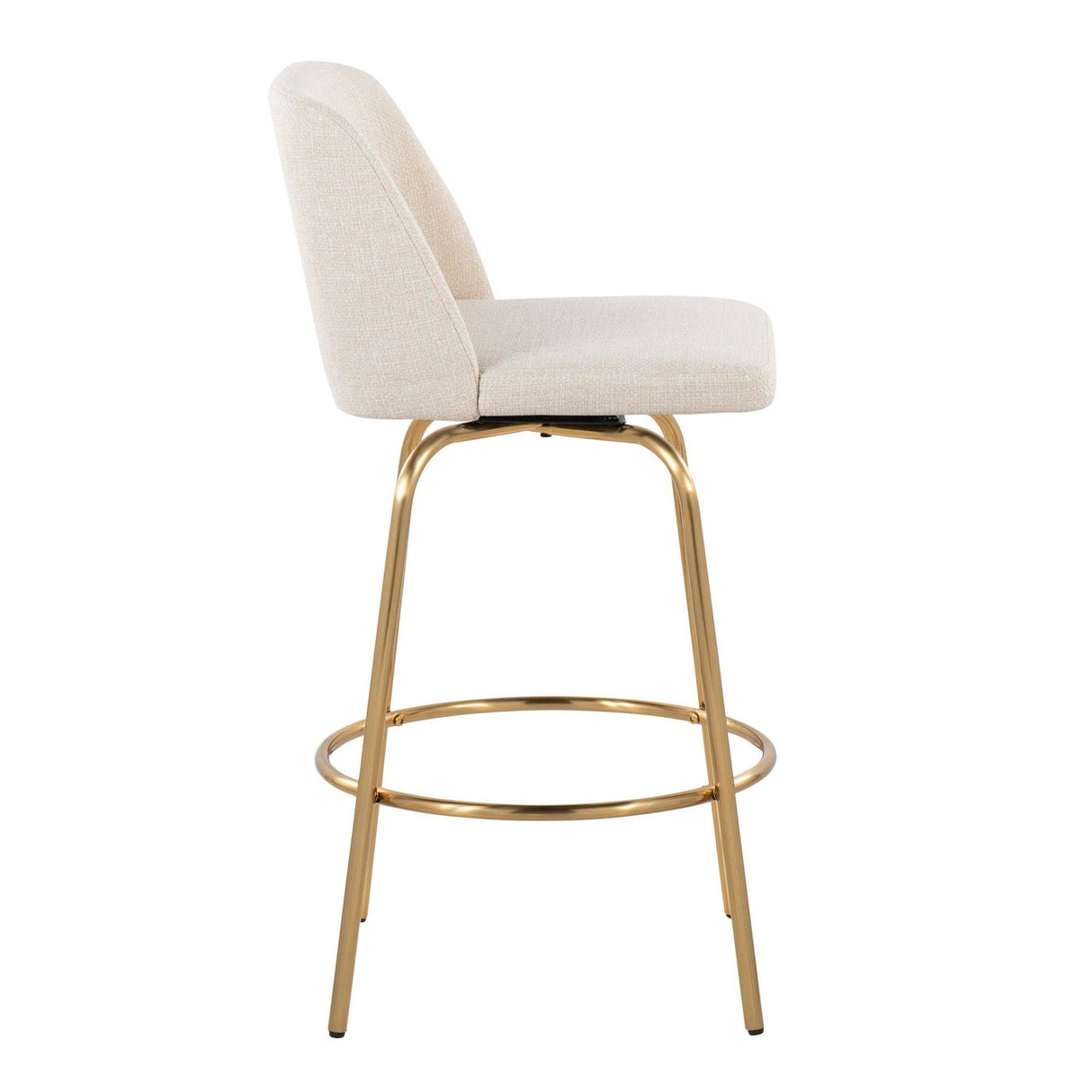 Toriano - 26" Fixed-Height Counter Stool (Set of 2) - Cream Noise / Gold