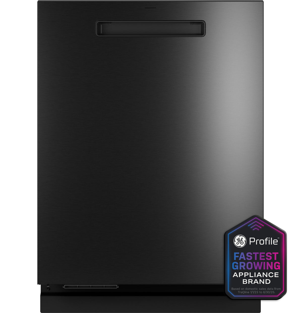 GE Profile PDP755SBVTS UltraFresh Dishwasher in Fingerprint Resistant Black Stainless — front view