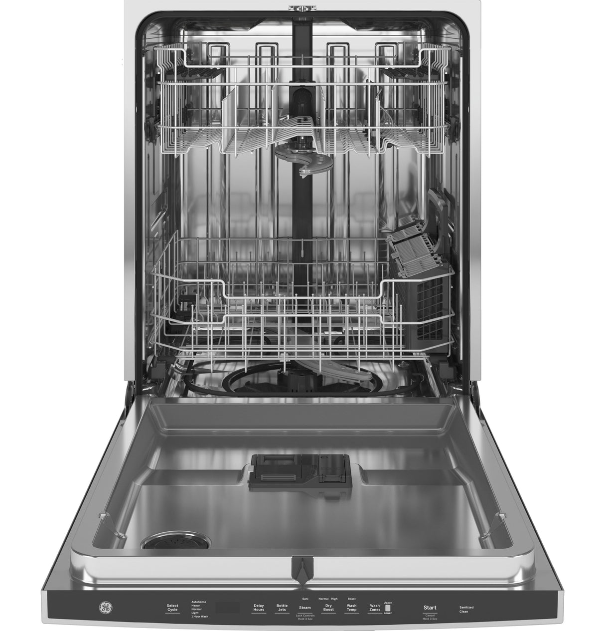 GE(R) ENERGY STAR(R) Fingerprint Resistant Top Control with Stainless Steel Interior Dishwasher with Sanitize Cycle & Dry Boost - (GDP645SYNFS)