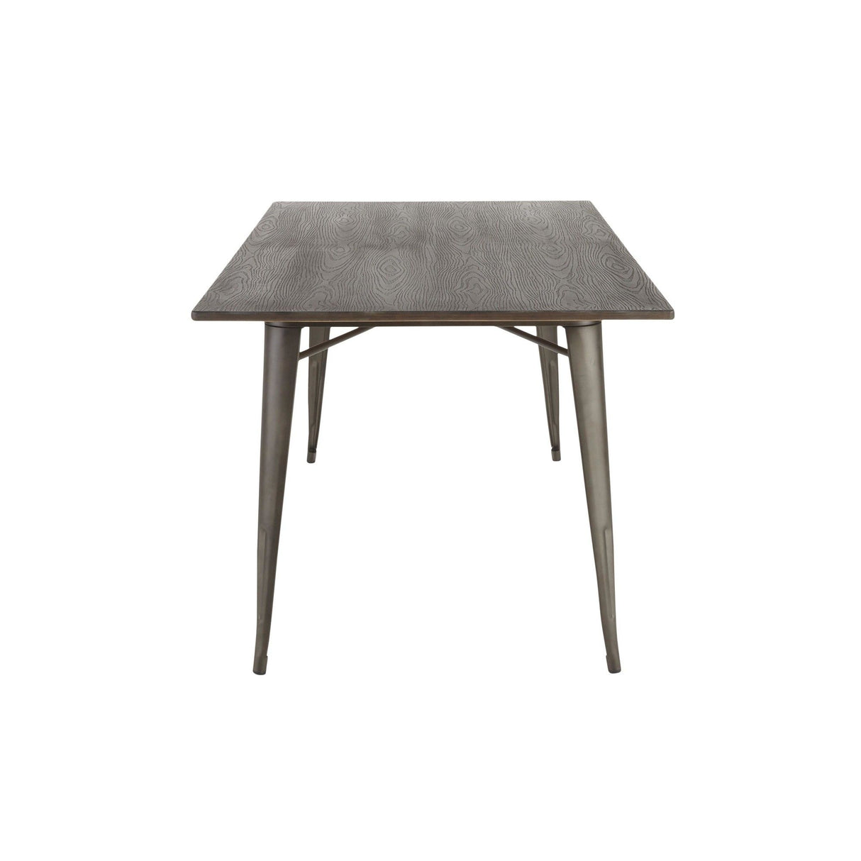 Oregon - 59" Industrial - Farmhouse Dining Table - Antique And Espresso