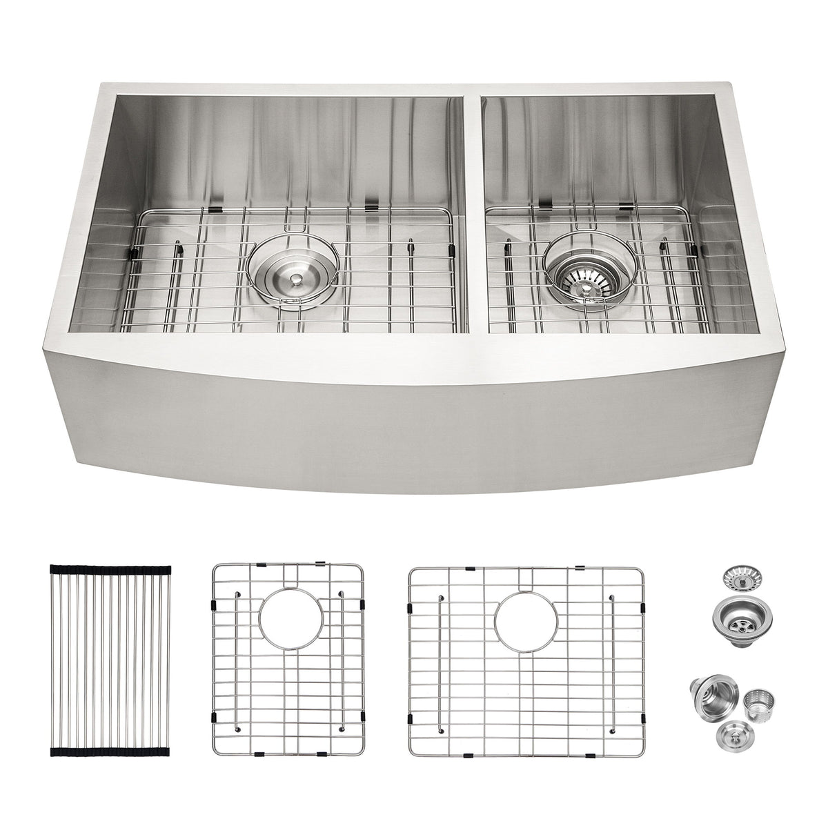 Farmhouse Sink With Double Bowl, 60 / 40