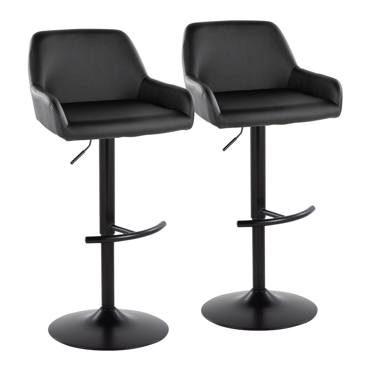 Daniella - Adjustable Barstool With Swivel - Black Metal (Set of 2)