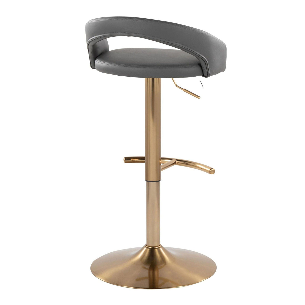 Grotto - Upholstered Adjustable Barstool - Gold Metal Base