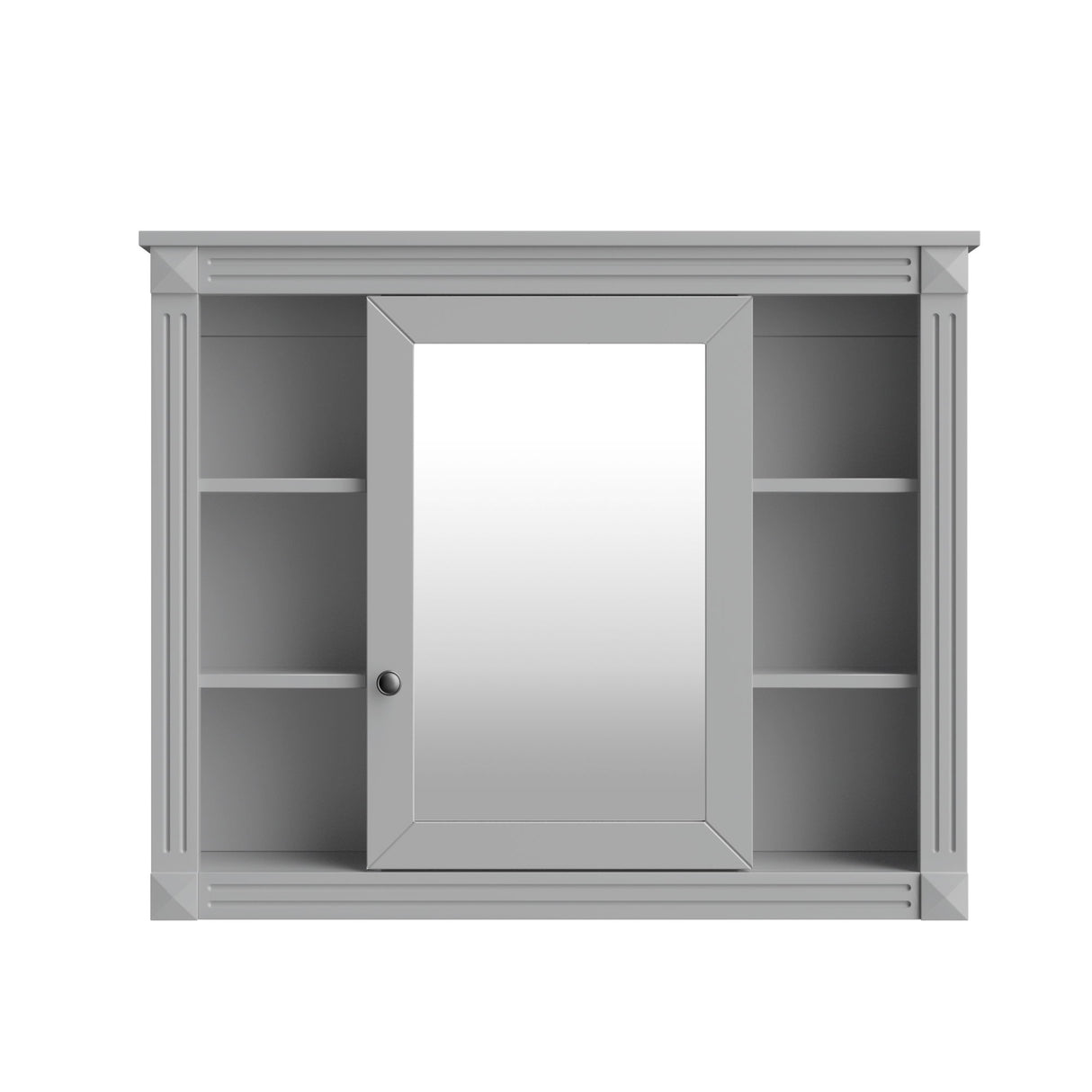 Wall Mounted Bathroom Storage Cabinet With Mirror, Cabinet With 6 Open Shelves And Adjustable Interior