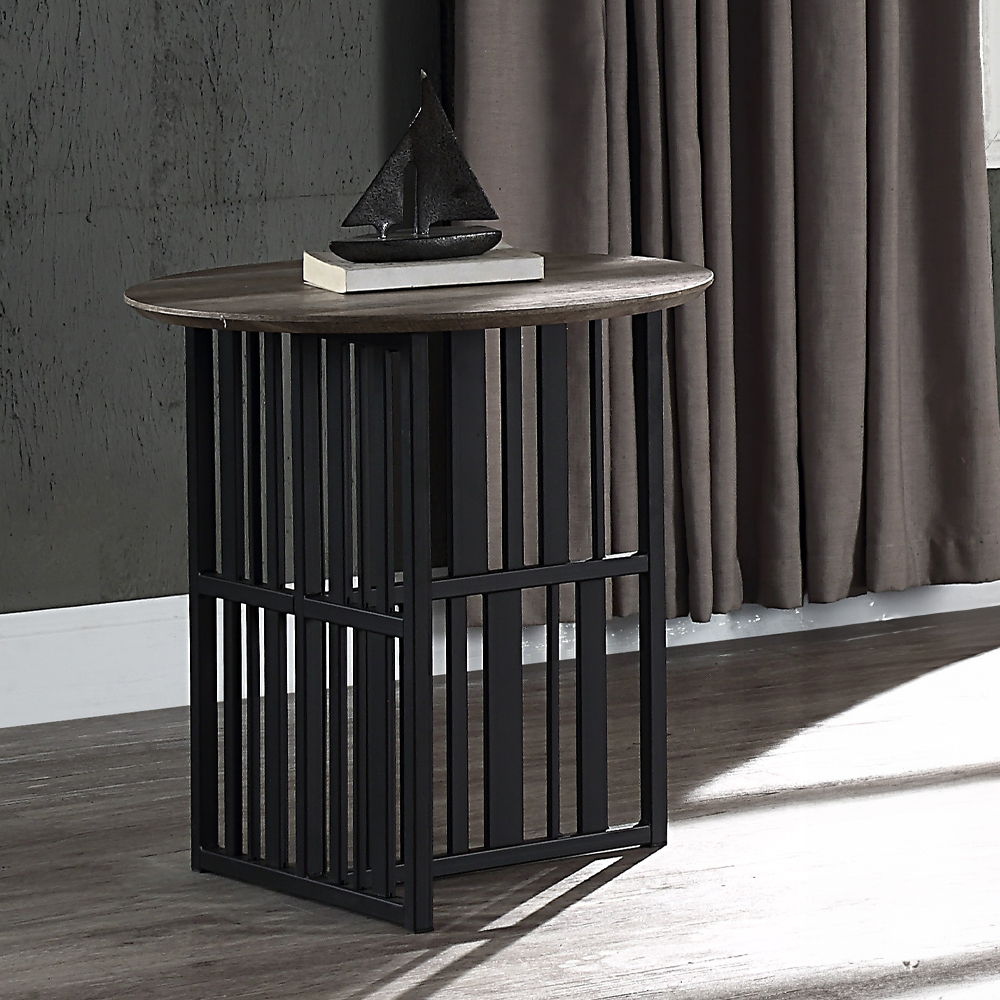 Zudora - End Table - Antique Oak & Black