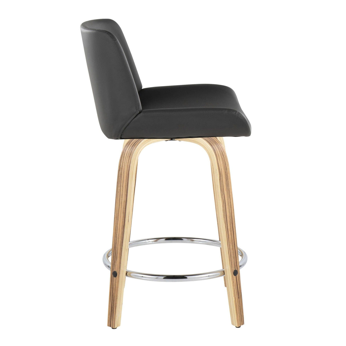 Santi - 24" Fixed-Height Counter Stool With Swivel - Zebra Wood (Set of 2)