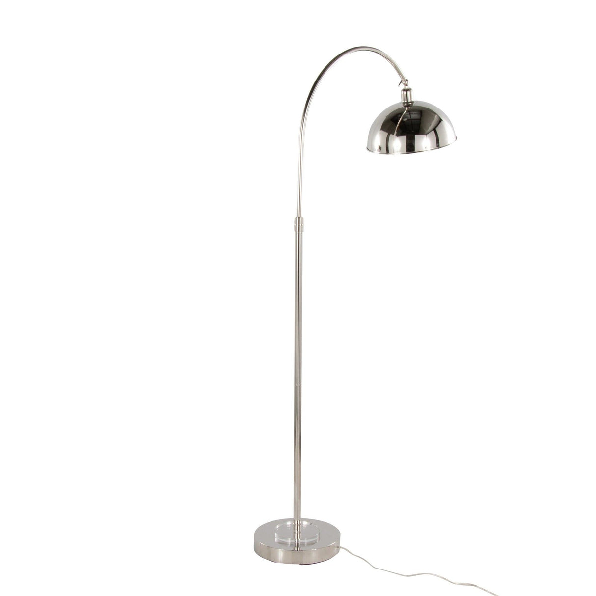 Emery - Contemporary Metal Floor Lamp - Polished Nickel And Clear K9 Crystal With White Metal Accents From Grandview Gallery