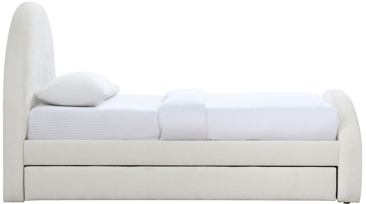 Andaz - Chenille Fabric Upholstered Trundle Bed