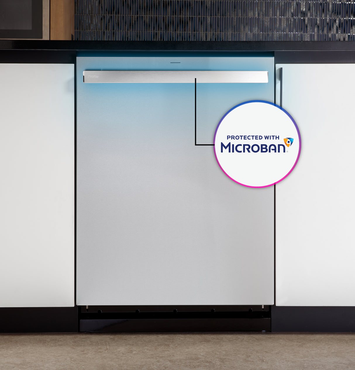 GE Profile(TM) ENERGY STAR(R) Fingerprint Resistant Top Control Stainless Interior Dishwasher with Microban(TM) Antimicrobial Protection with Sanitize Cycle - (PDT715SYVFS)