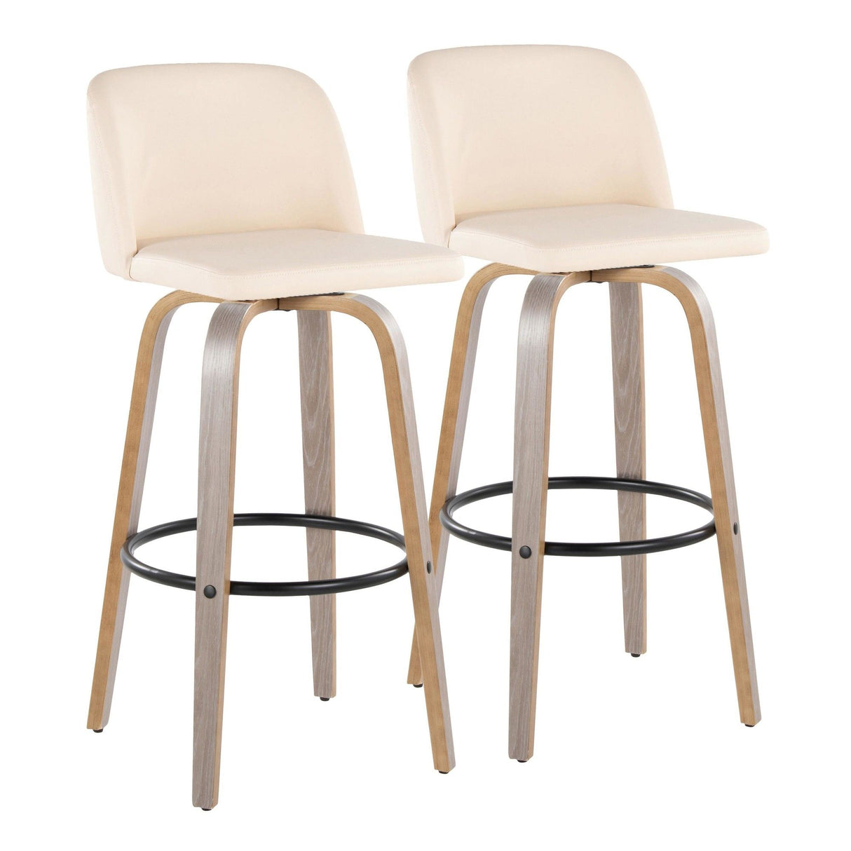 Toriano - 30" Fixed-Height Fabric Barstool (Set of 2)
