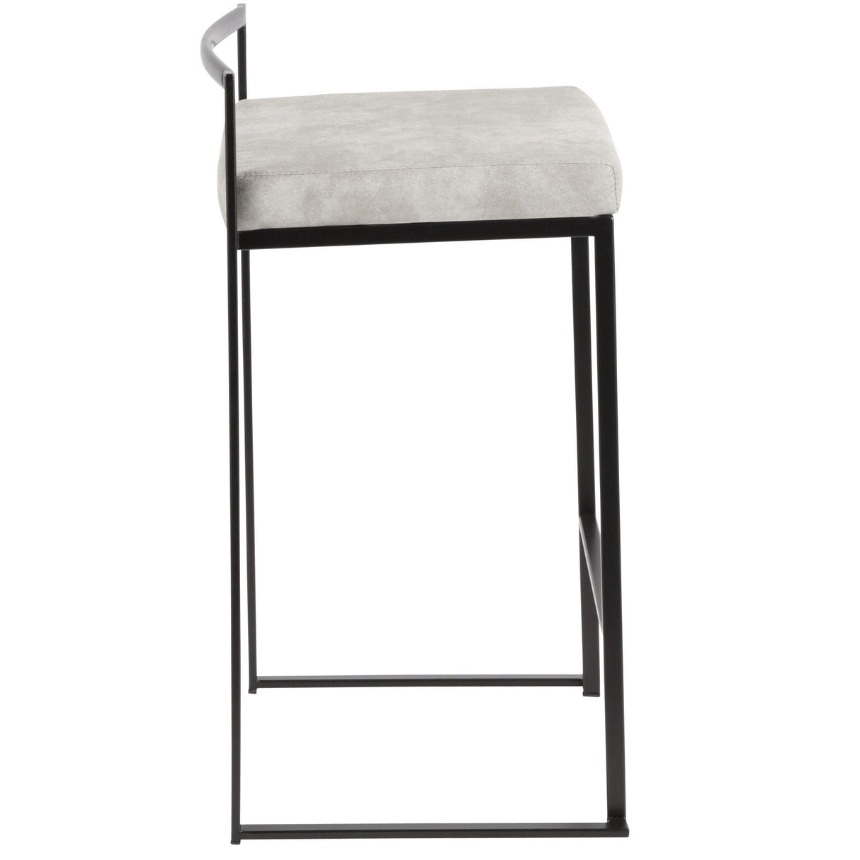 Fuji - Stackable Counter Stool With Cushion - Black Metal