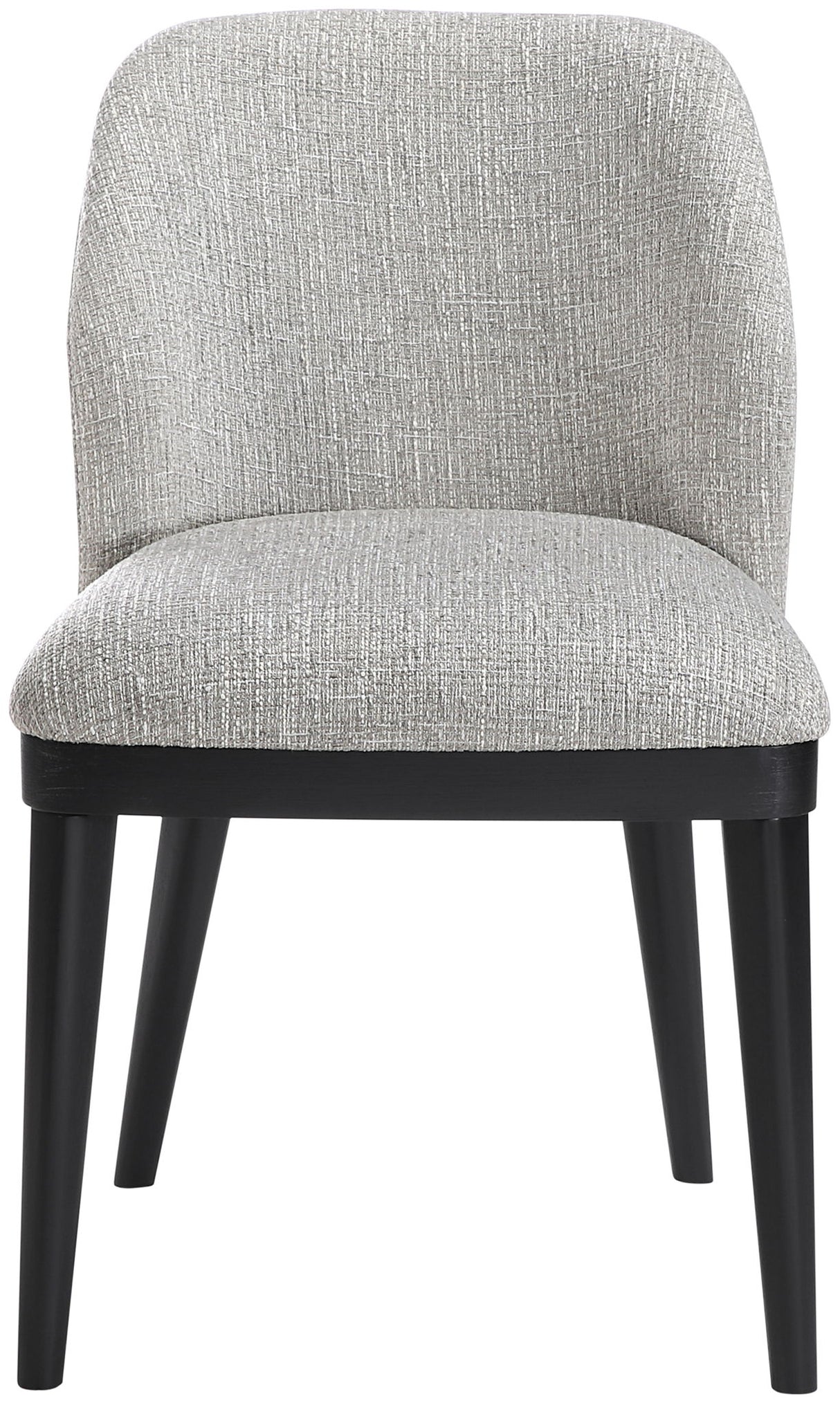 Valeo - Linen Textured Fabric Upholstered Dining Chair (Set of 2) - Painted Black Base