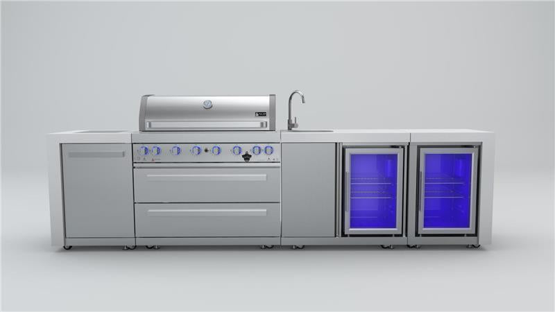 Mont Alpi 805 deluxe island with beverage center and fridge cabinet. - (MAI805DBEVFC)