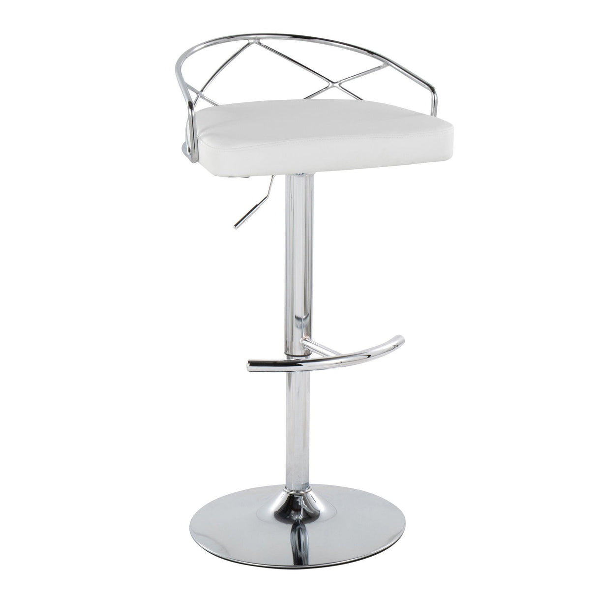 Charlotte - Glam Adjustable Swivel Barstool (Set of 2) - Chrome Frame