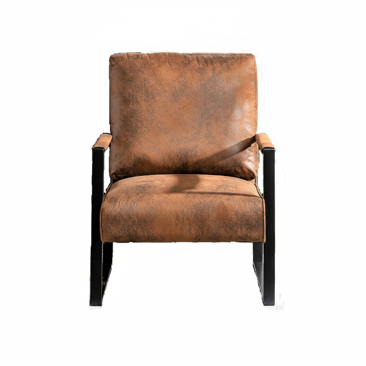 Classic Mid Century Modern Accent Chair With Durable Square Metal Frame, Armchair