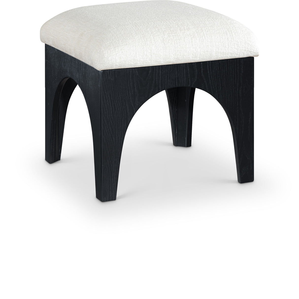 Lawson - Chenille Fabric Ottoman - Black Base