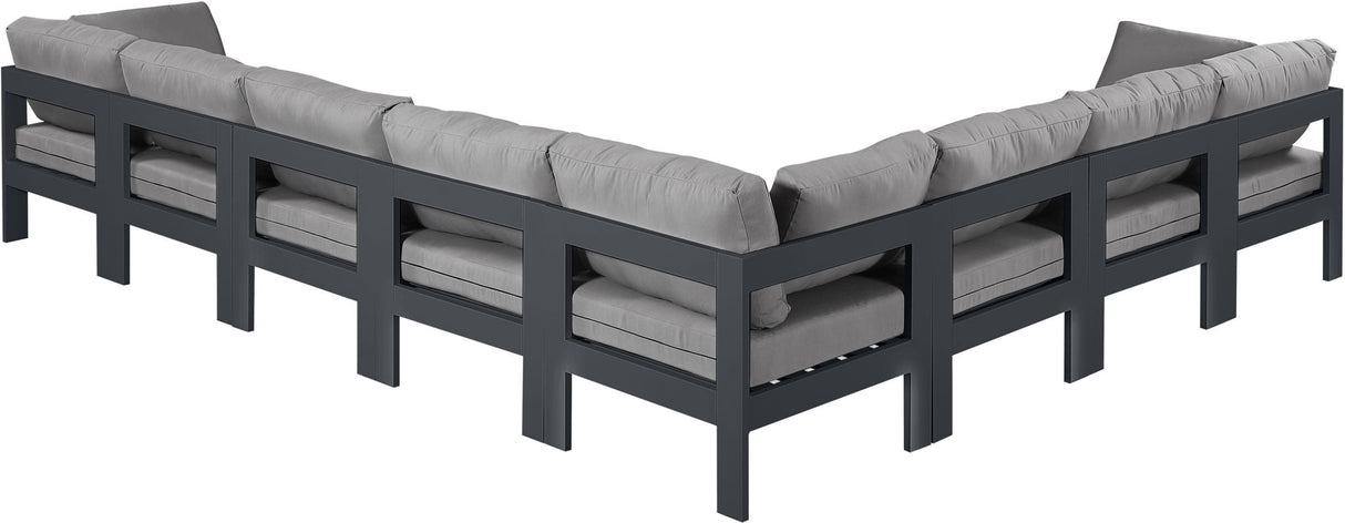 Nizuc - Outdoor Patio 8 Piece Modular Sectional With Gray Frame