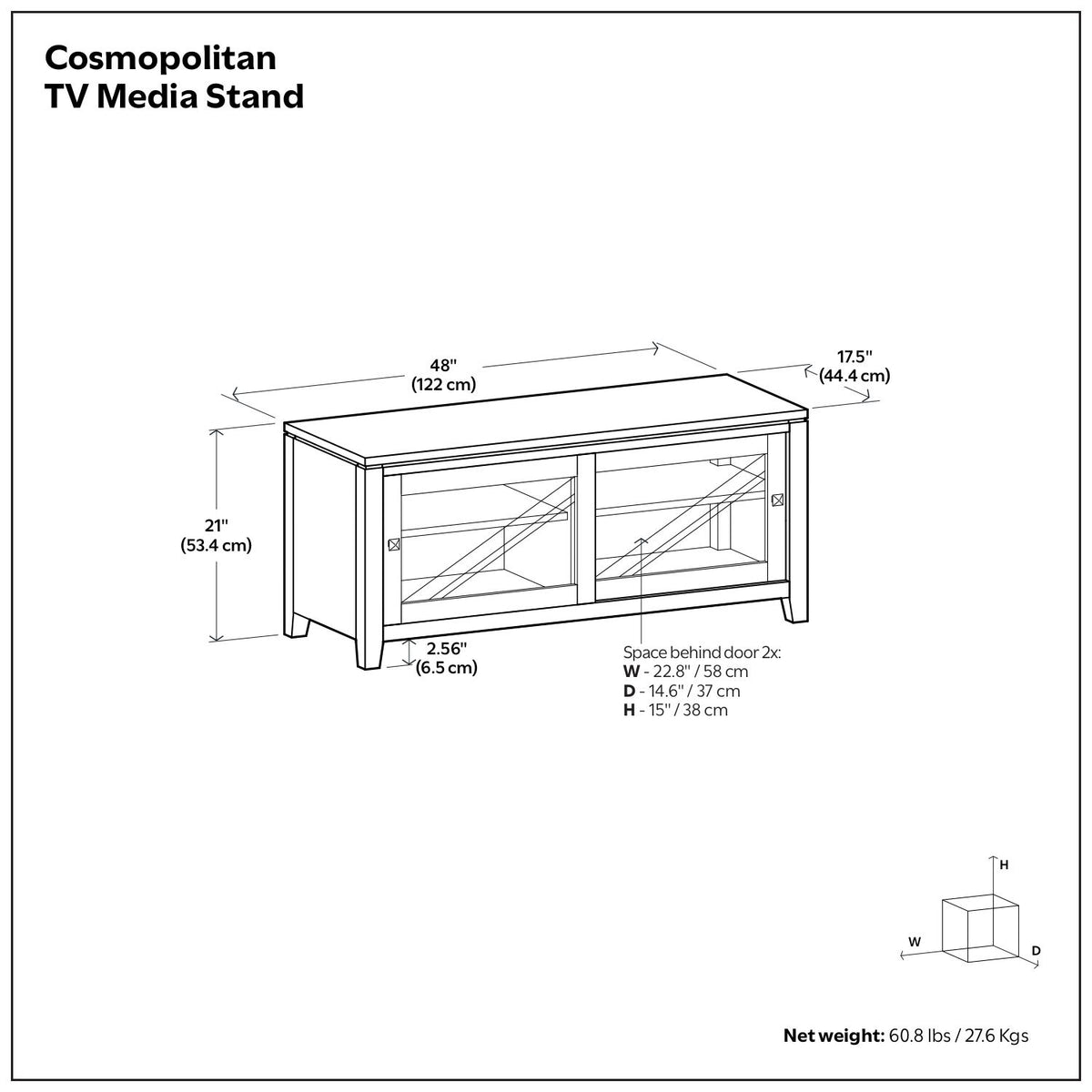 Cosmopolitan - Handcrafted TV Media Stand