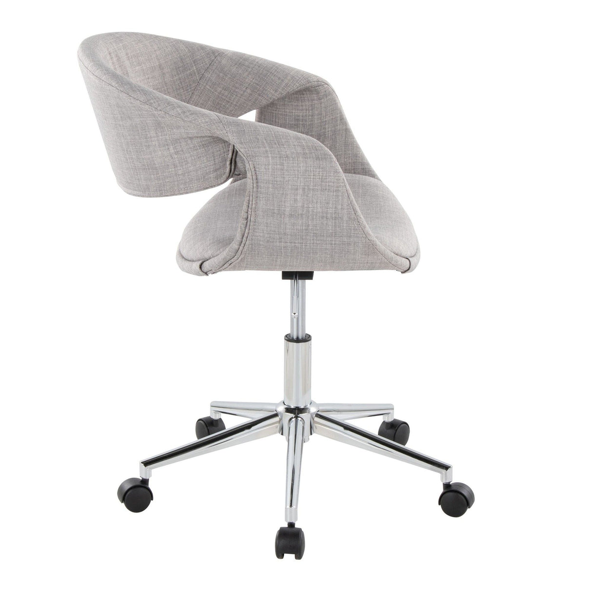Curvo - Upholstered 5-Star Task Chair - Chrome Metal Base