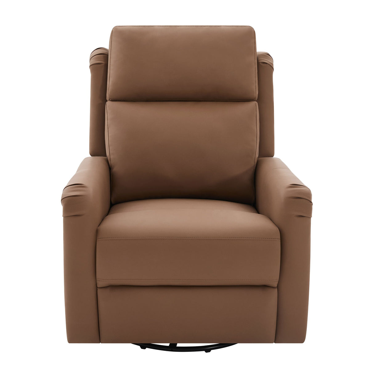 Manual Recliner, Swivel Rocking Chair With 8 Point Massage And Heating - Brown
