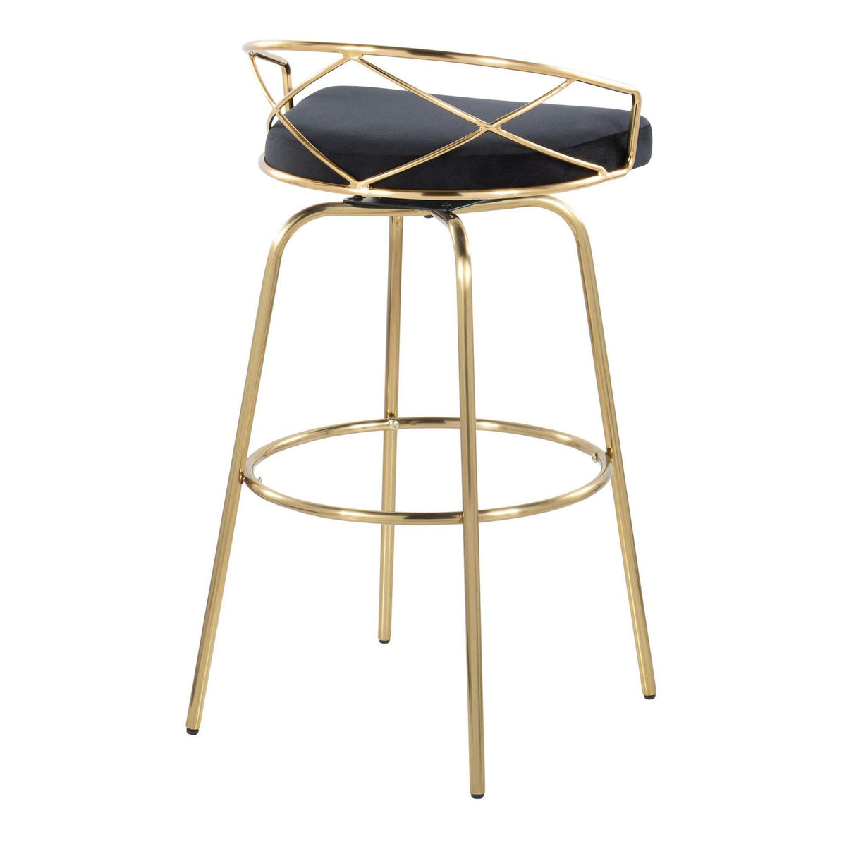 Charlotte - Glam 30" Fixed-Height Barstool (Set of 2) - Black