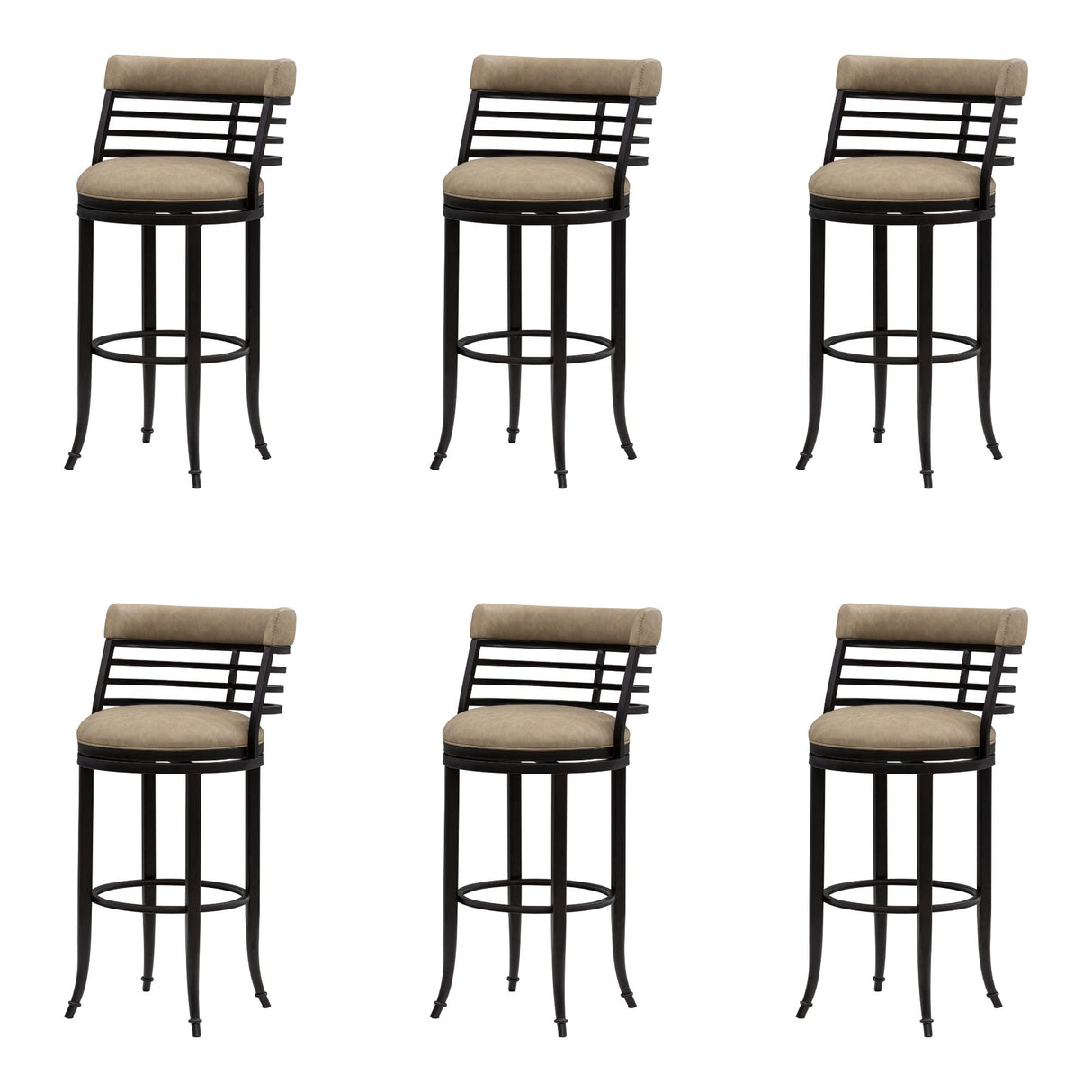 Telia - Upholstered Swivel Bar Height Barstool