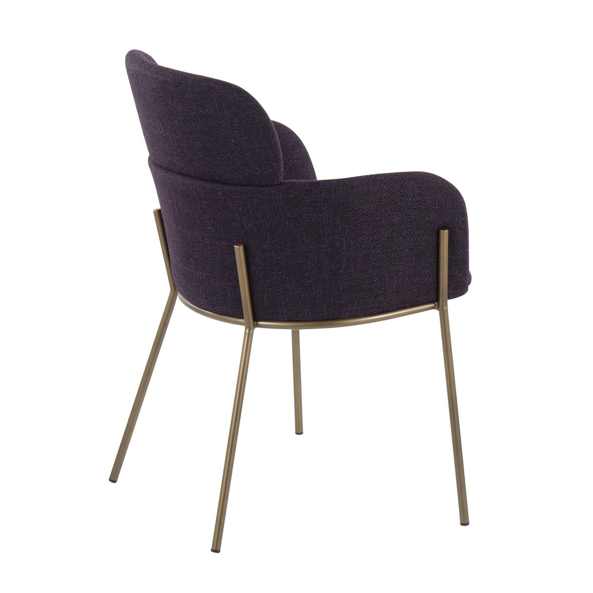 Milan - Contemporary Chair (Set of 2) - Antique Brass Metal And Purple Noise Fabric