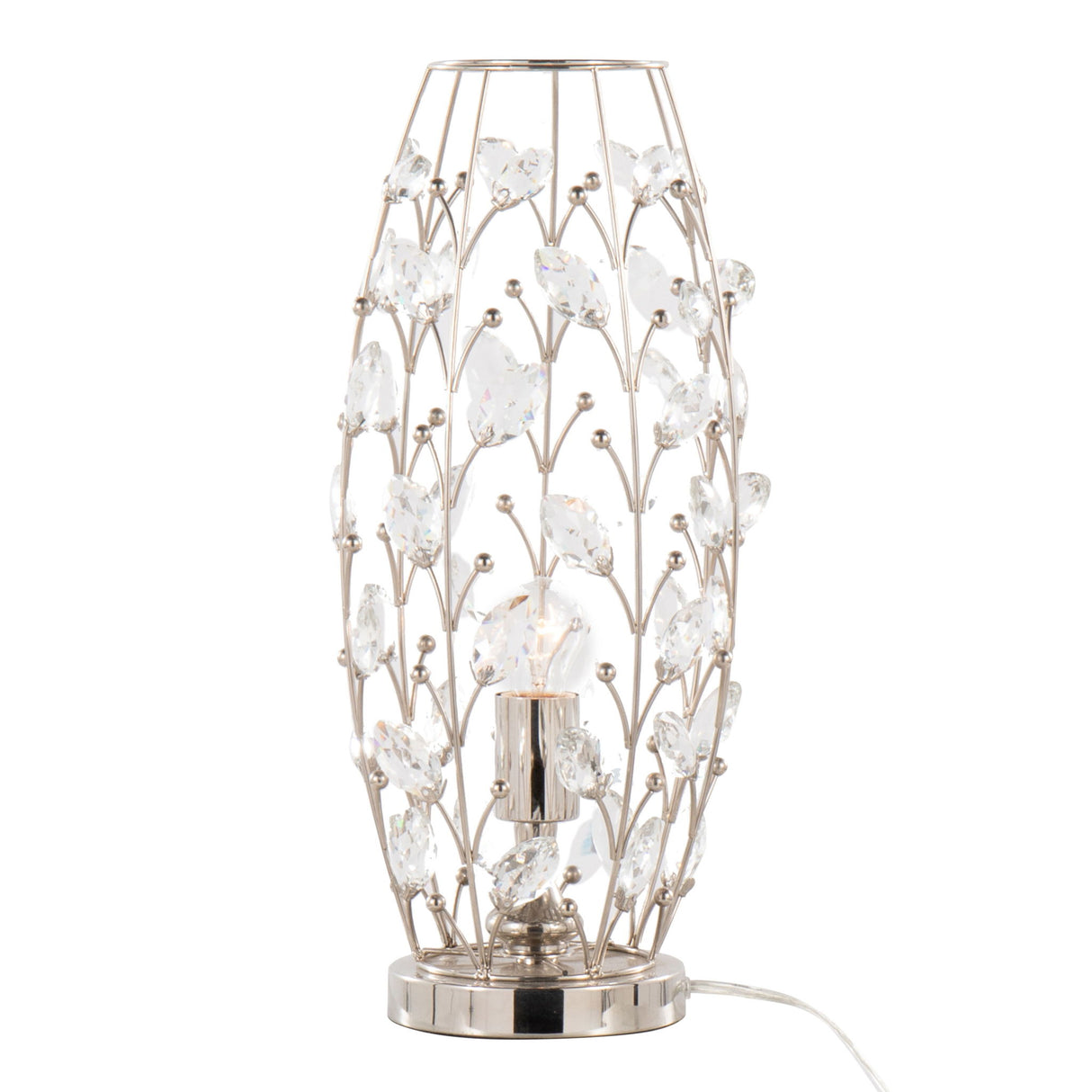 Crystal - Buds Contemporary Uplight Lamp - Nickel