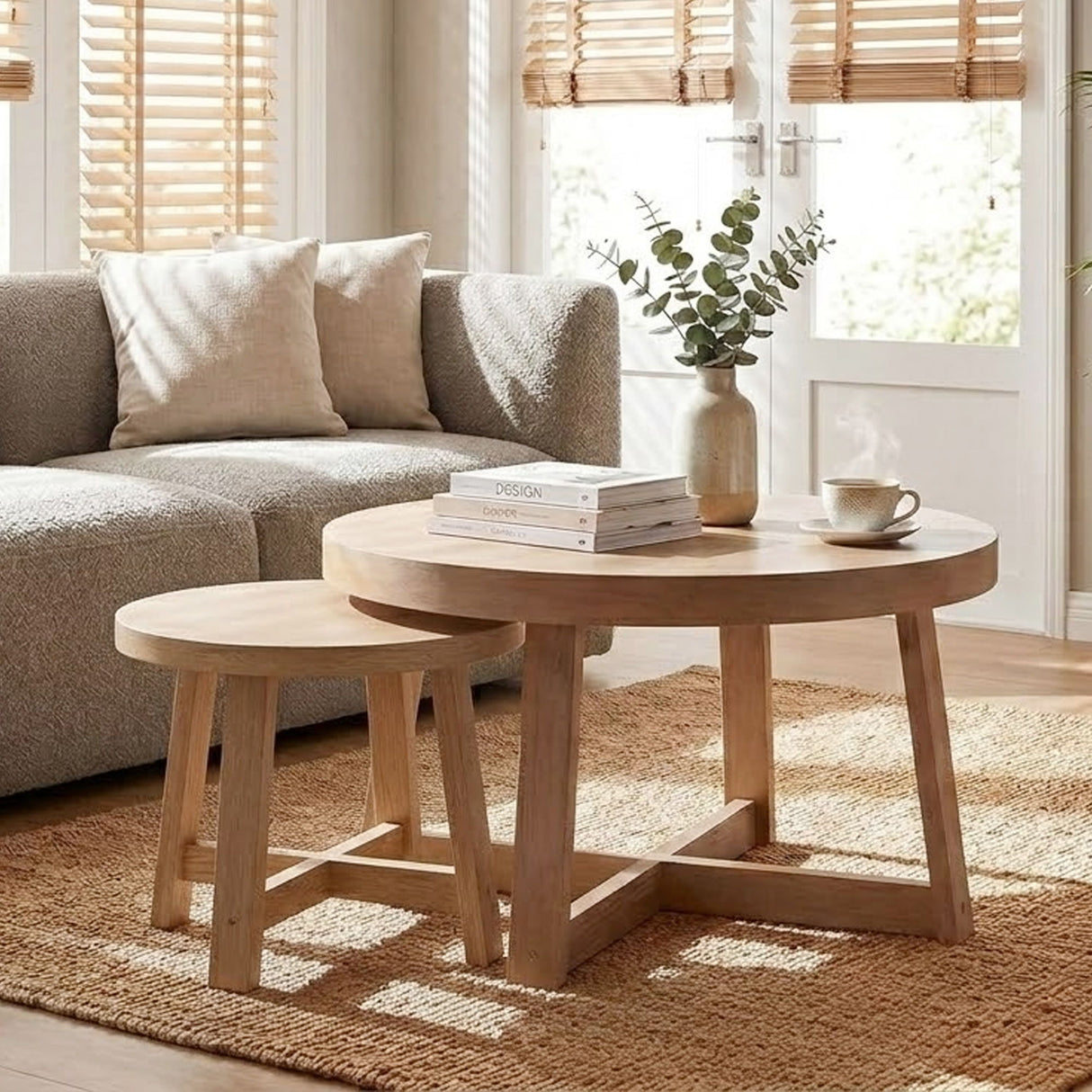 Round Nesting Stackable Tables For Living Room