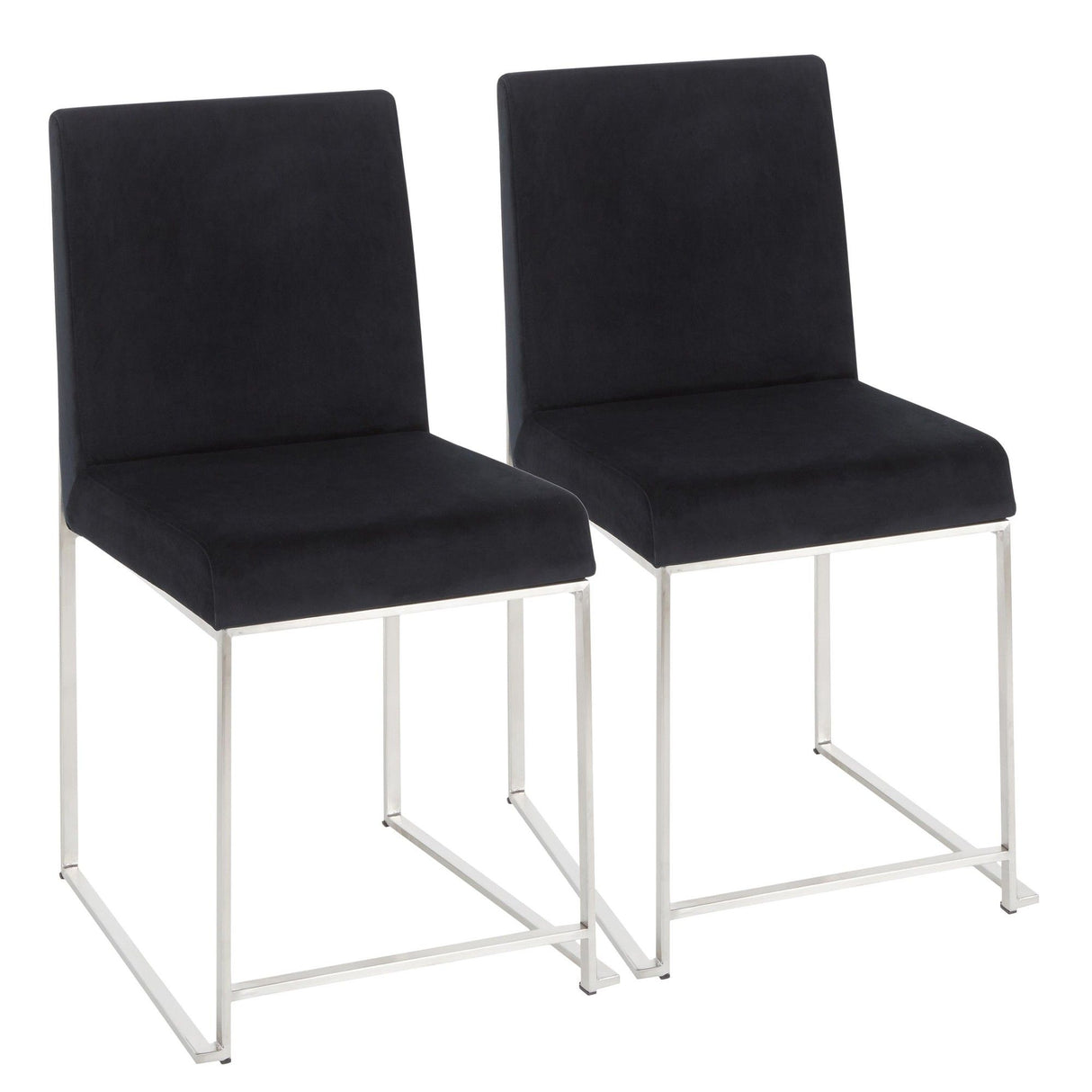 Fuji - High Back Dining Chair - Stainless Steel (Set of 2)