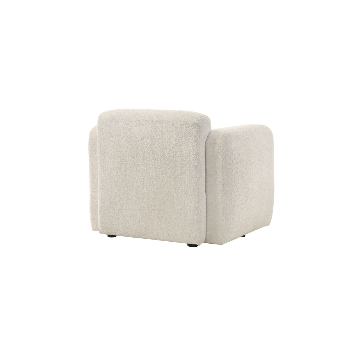 Sierra - Boucle Fabric Accent Chair With Rounded Arms - Ivory