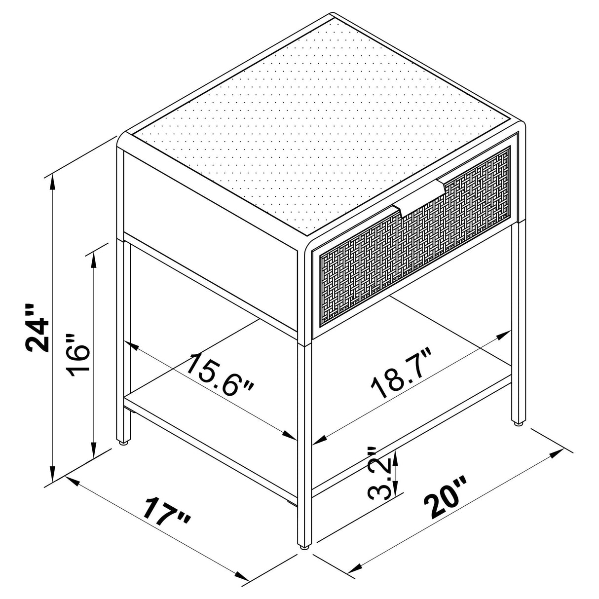 Duncan - 1 Drawer Bedside Table