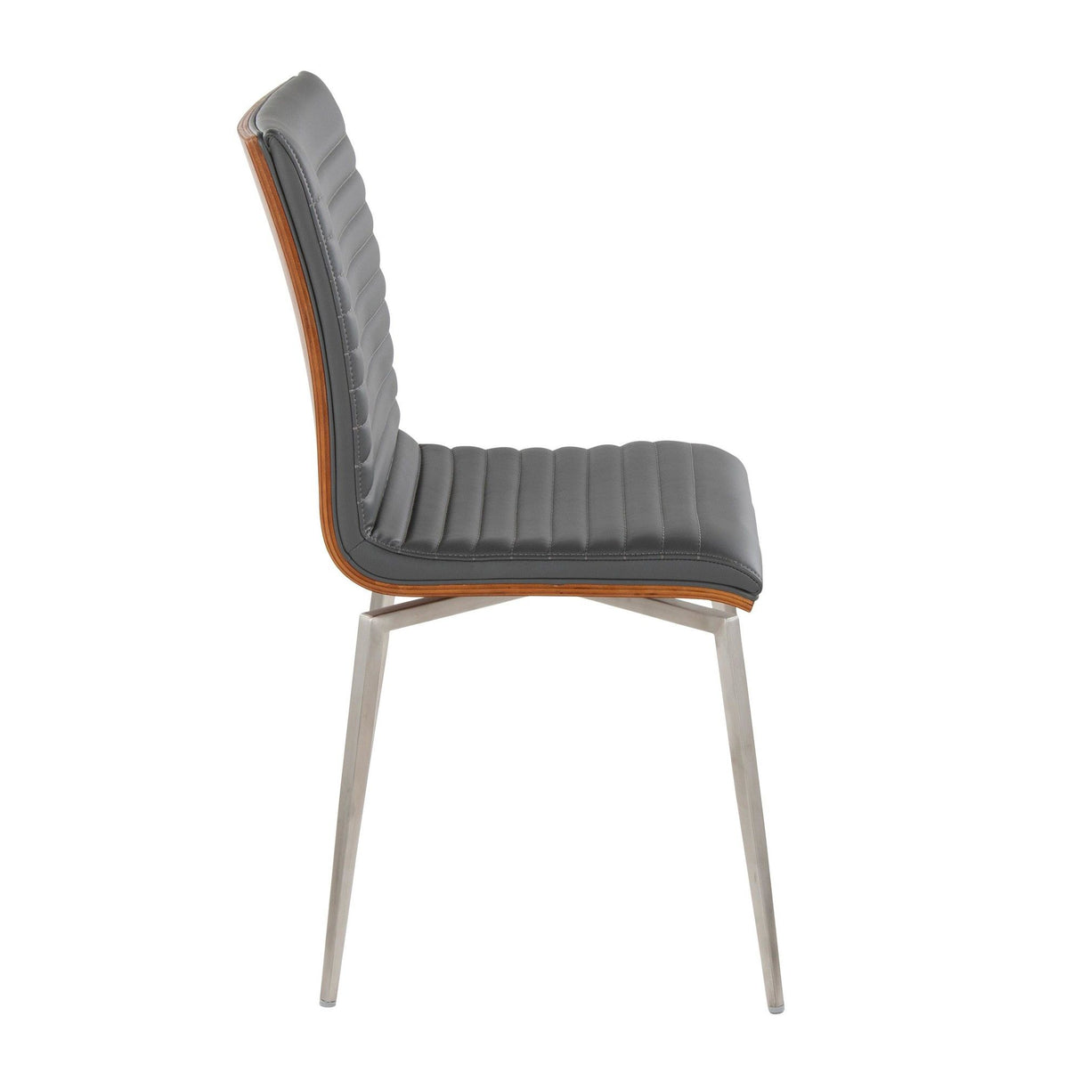 Mason - Contemporary Swivel Dining / Accent Chair (Set of 2) - Stainless Steel, Walnut Wood