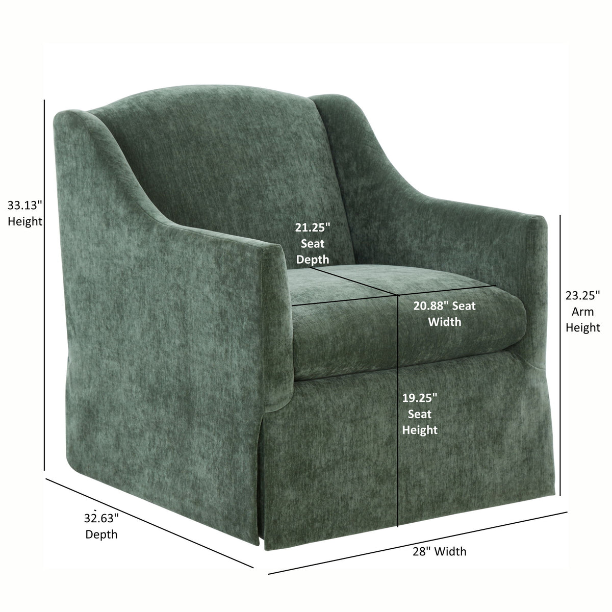 Luisa - Skirted Swivel Accent Chair