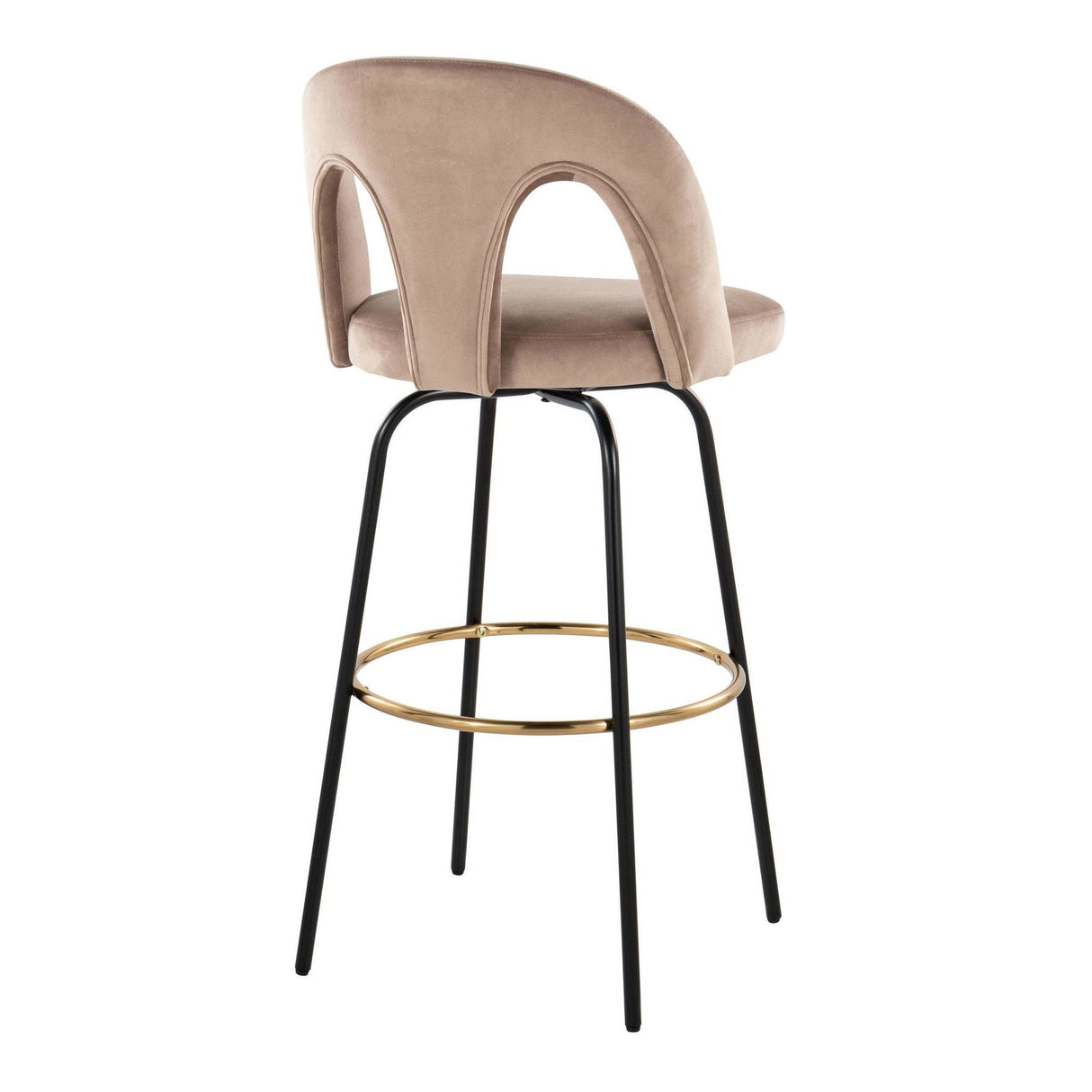 Ava - Upholstered Fixed-Height Barstool (Set of 2) - Black Base