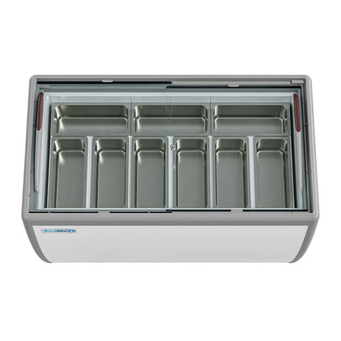 50 in. 9-Pan Gelato Dipping Cabinet Display Freezer with Sliding Glass Door, 13 cu. ft. (KM-GDC-49SD)