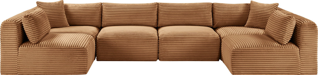 Shaggy - Fabric 6 Piece Modular U-Shaped Armless Sectional