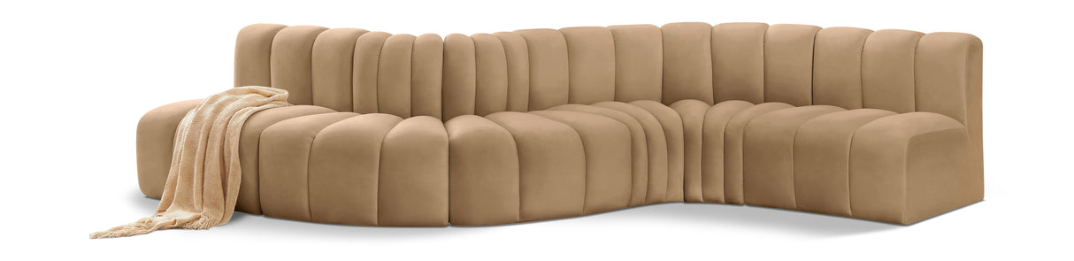 Arc - Velvet 6 Piece Curved Modular Sofa