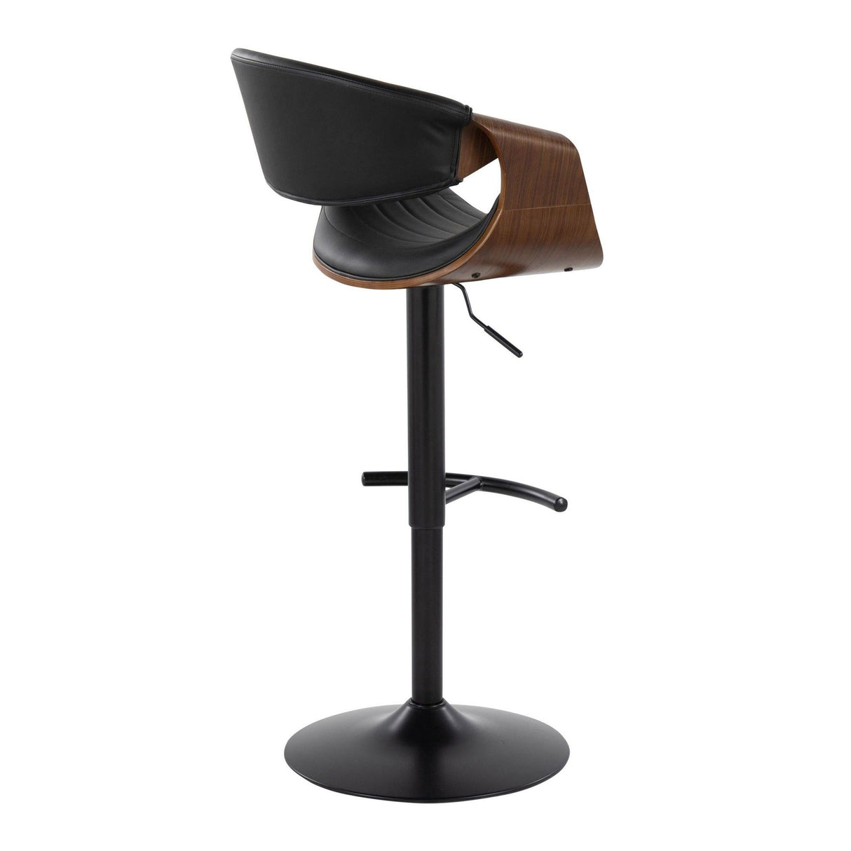 Symphony - Adjustable Barstool (Set of 2) - Black Base And Walnut Backrest