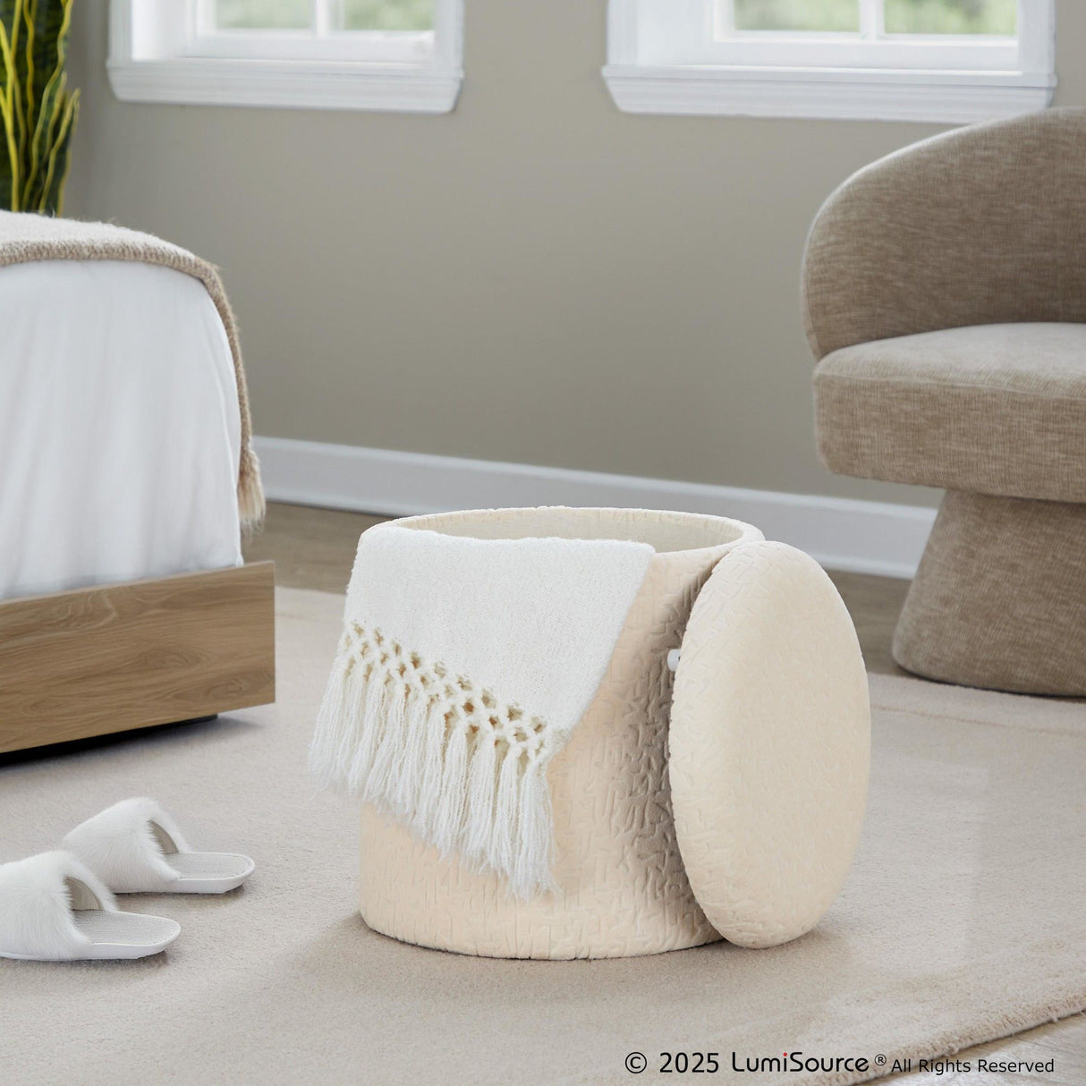 Tahoe - Storage Ottoman - Beige Wool