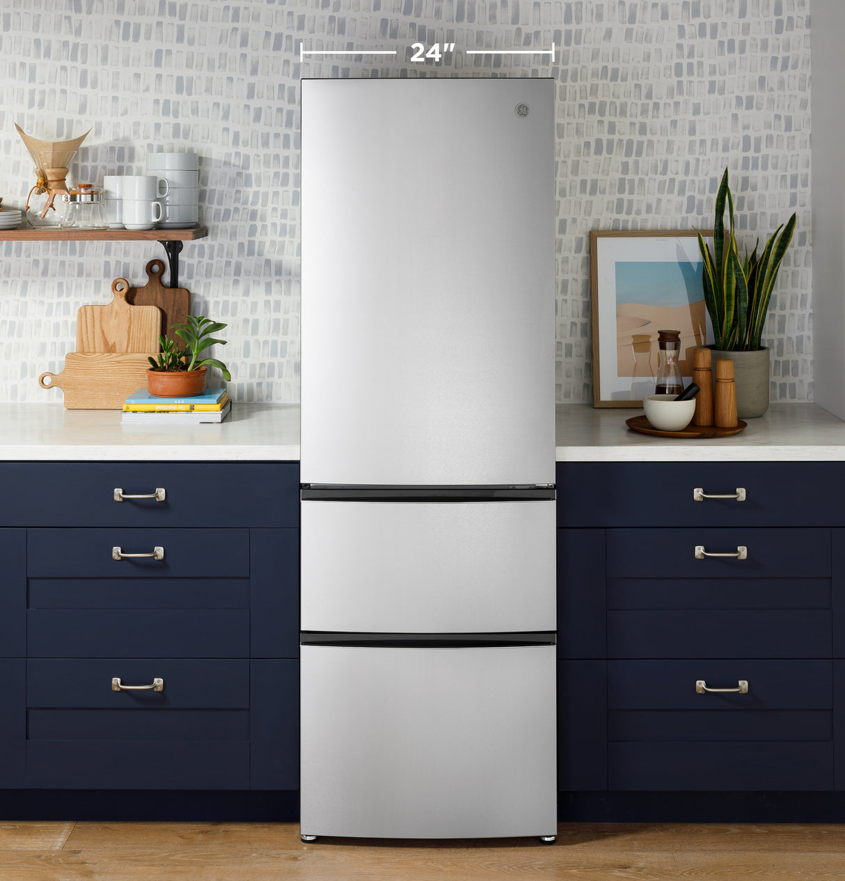 GE GLE12HSPSS - 24 in. 11.9 cu. ft. Counter Depth Bottom Freezer Refrigerator - Stainless Steel