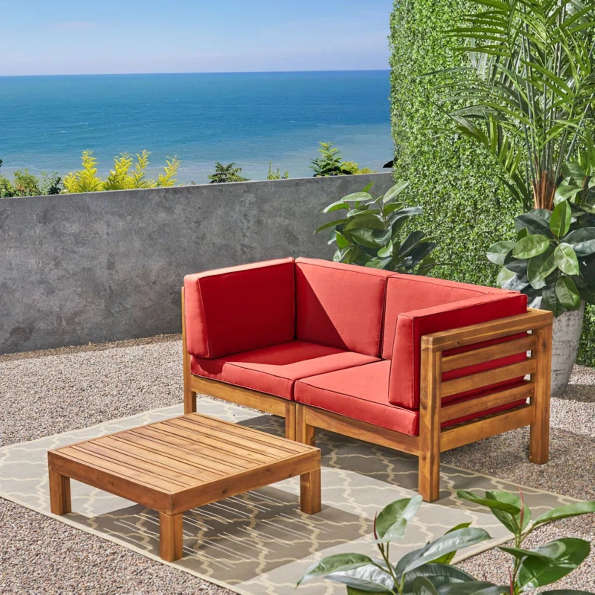 Oana - 3 Piece Love Seat Set With Coffee Table