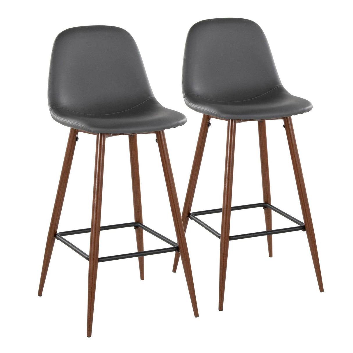 Pebble - 30" Fixed-Height Barstool (Set of 2) - Dark Gray