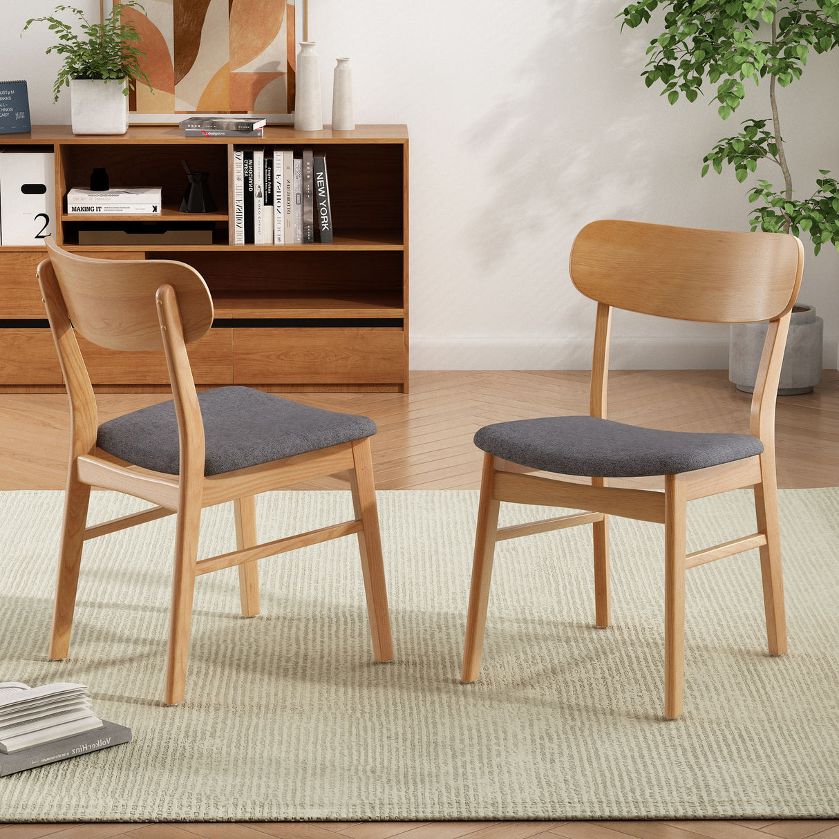 Dining Chairs With Cushioned Seat (Set of 2)